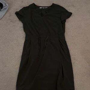 REI dark olive green dress knee length